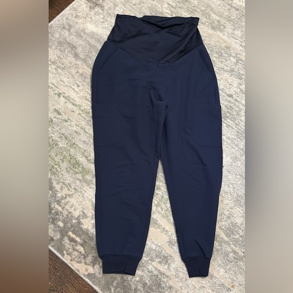 Navy Maternity Mandala Joggers Scrub Pants